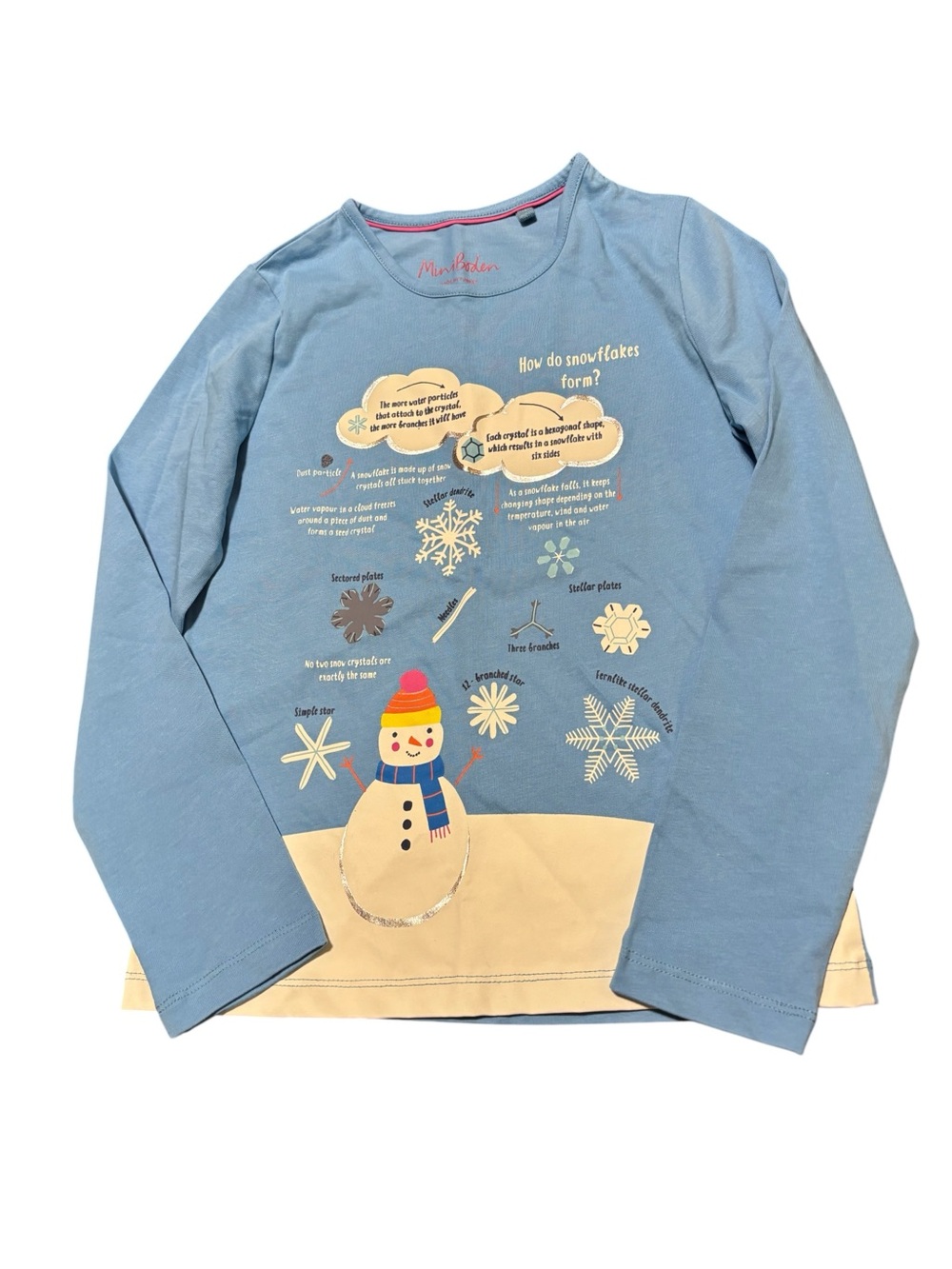 Mini Boden Snowy Weather shirt, size 8-9